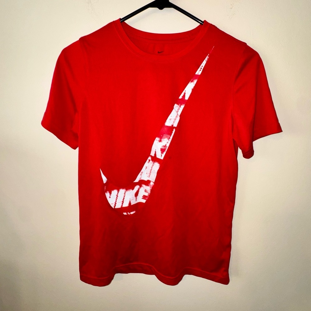 Nike Red Tee with White Swoosh